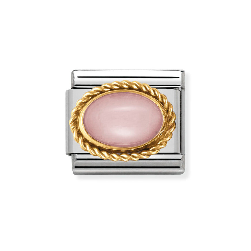 Nomination Classic 18ct Gold Pink Opaline Charm