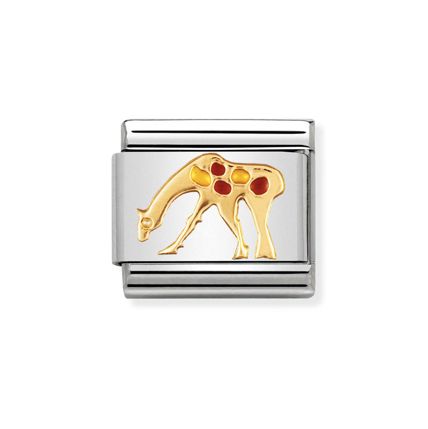 Nomination Composable 18ct Gold Giraffe and Enamel Charm