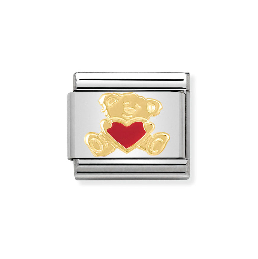 Nomination Gold Composable Classic Bear With Heart Charm