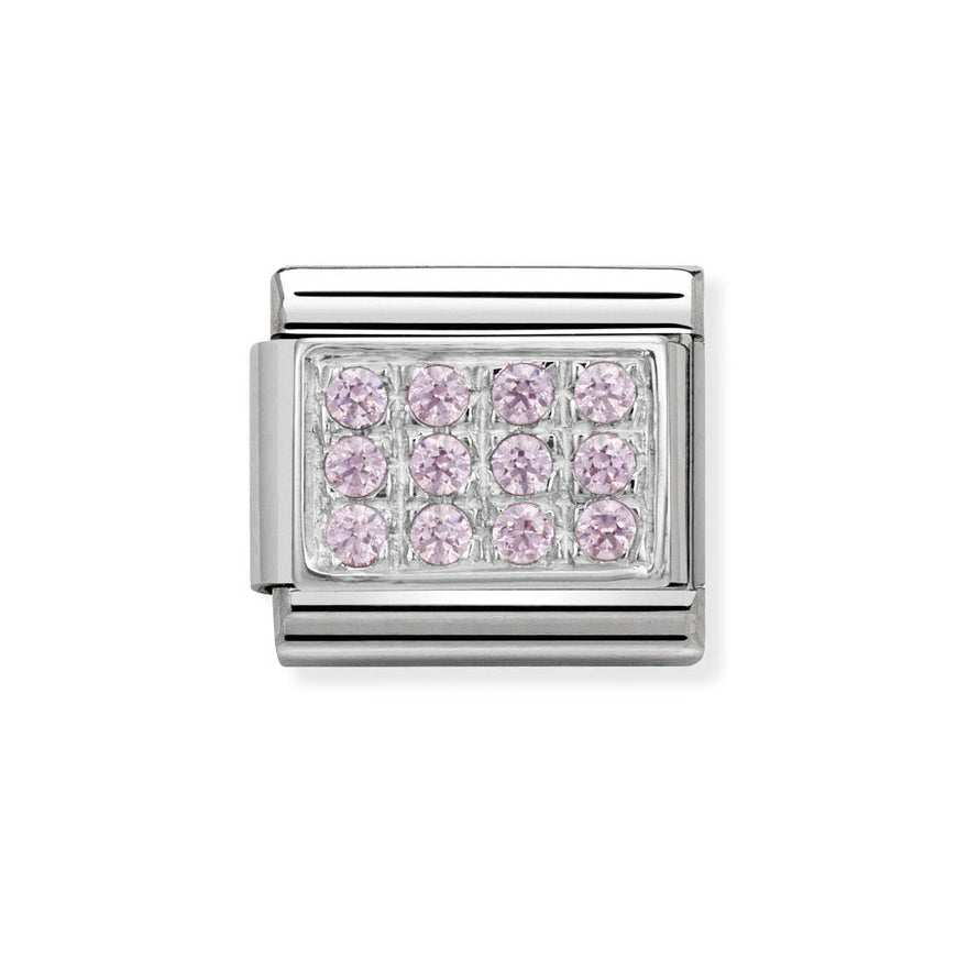 Nomination Pink Cubic Zirconia Pave Charm