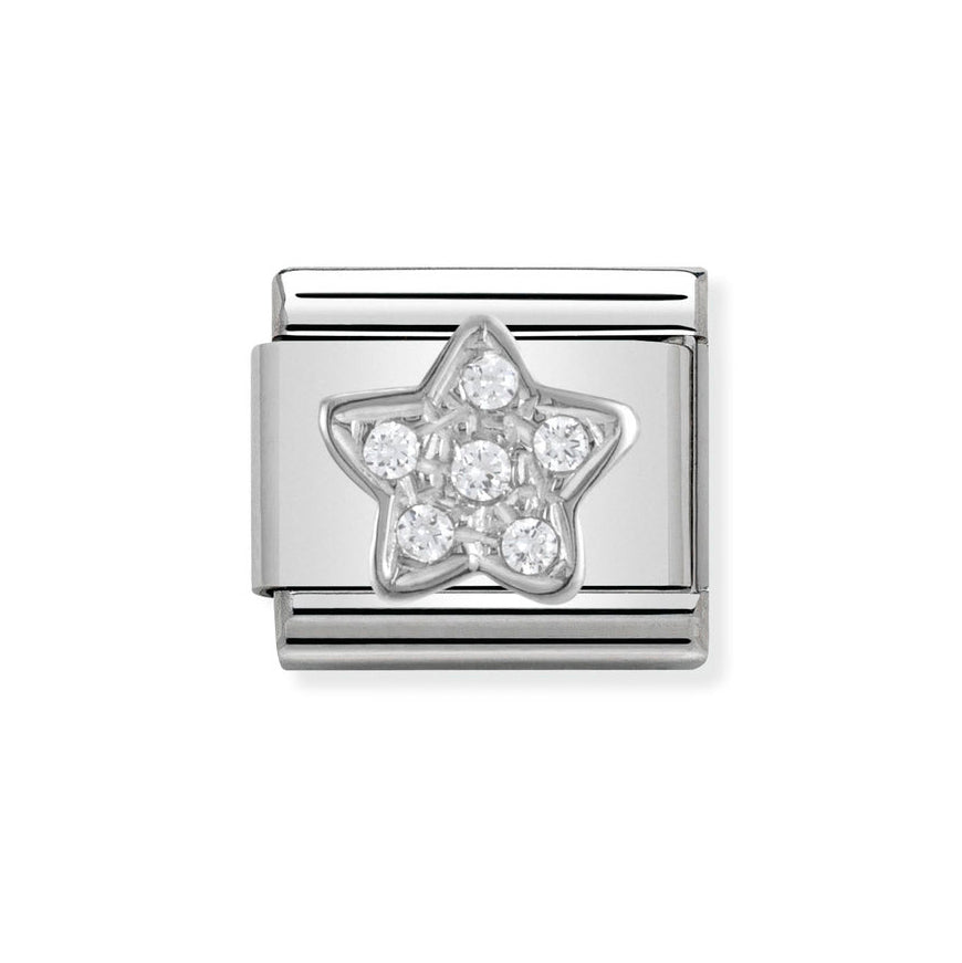 Nomination Classic Silver Sparkling Star Charm