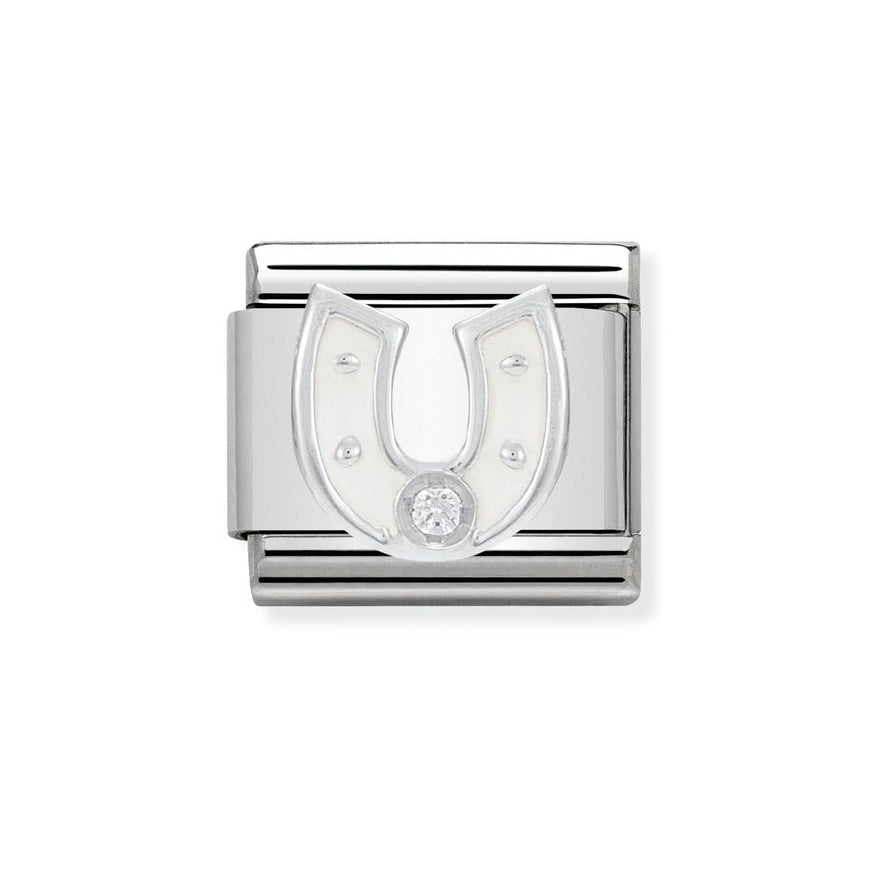 Nomination White Enamel Horseshoe Charm