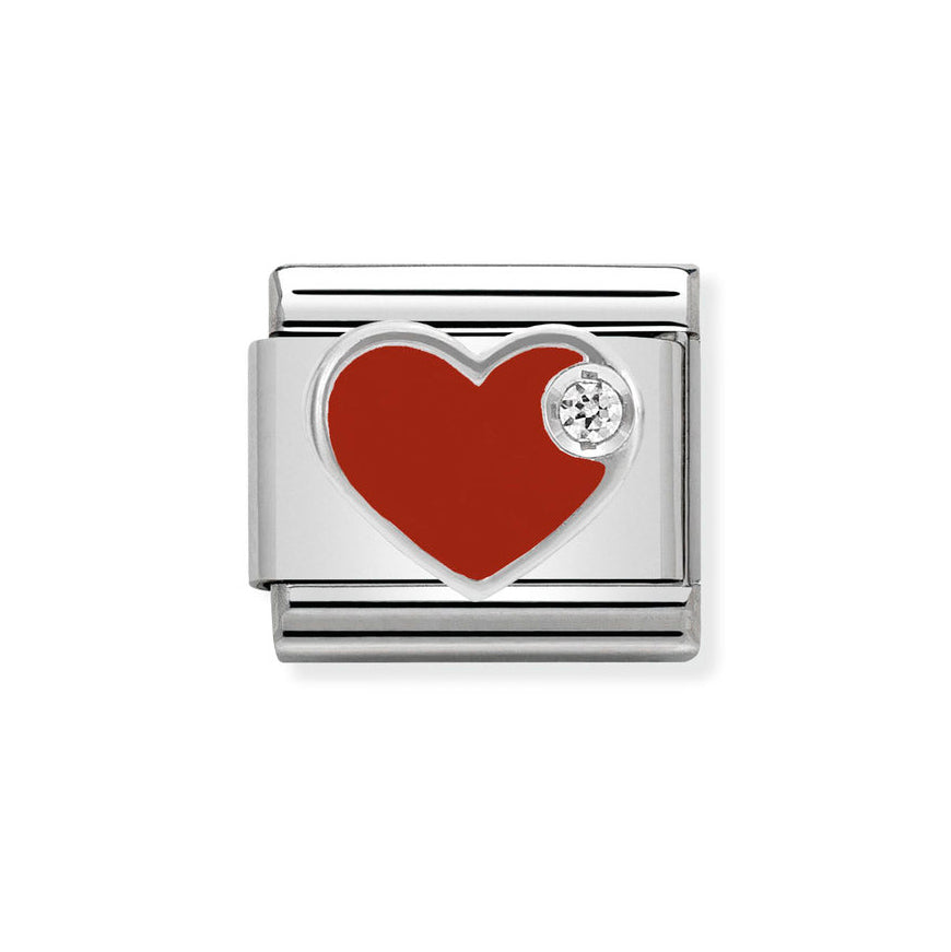 Nomination Red Enamel Sparkling Heart Charm