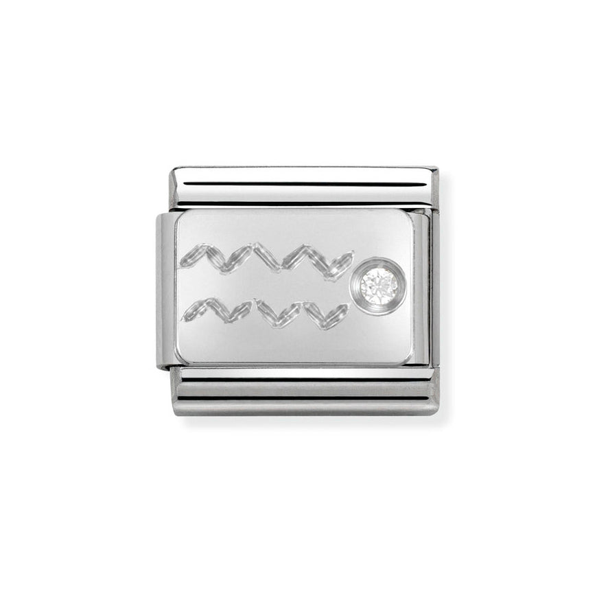 Nomination Classic Silver Aquarius Star Sign Charm