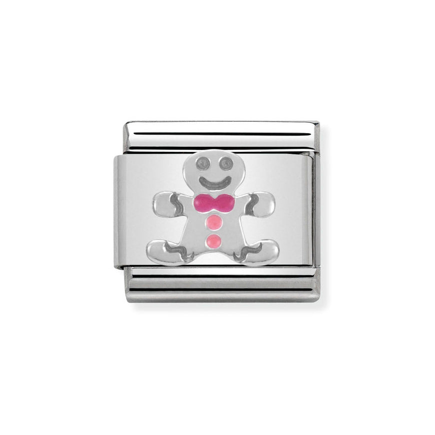 Nomination Classic Silver Gingerbread Man Charm