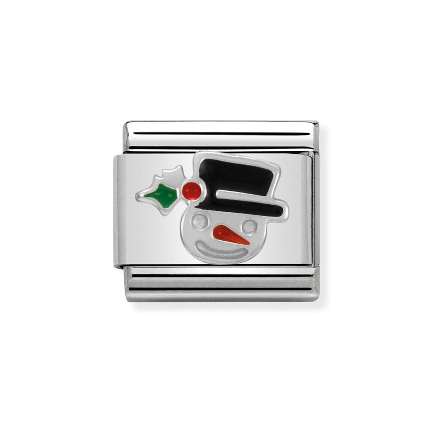 Nomination Classic Silver Christmas Snowman Charm