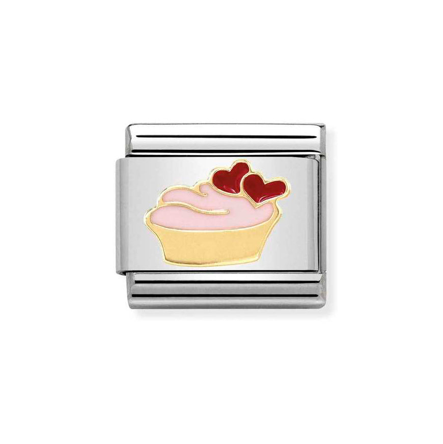 Nomination Gold Composable Classic Cupcake Muffin With Hearts Charm