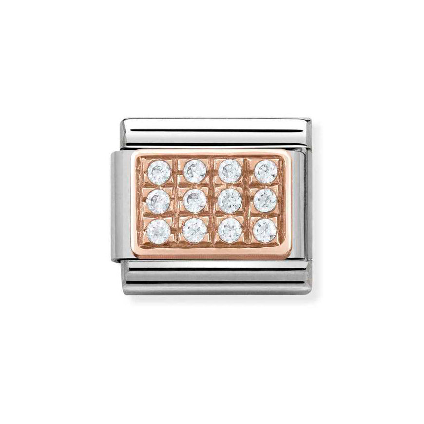 Nomination Rose Gold with White CZ in Pave Charm