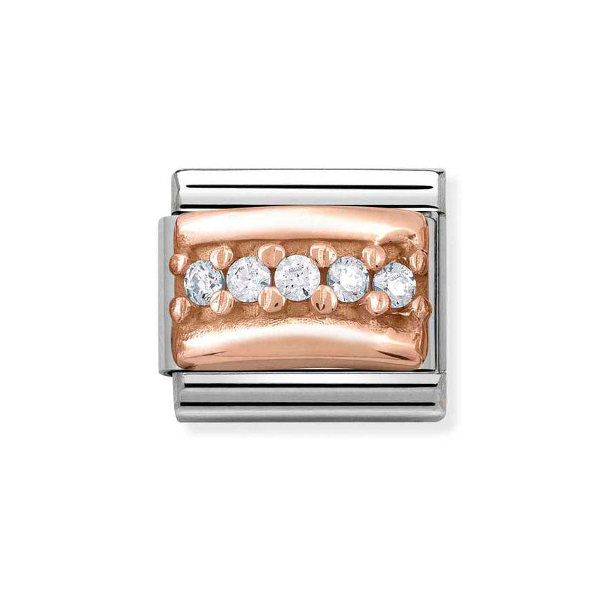 Nomination 9ct Rose Gold White CZ Classic Charm