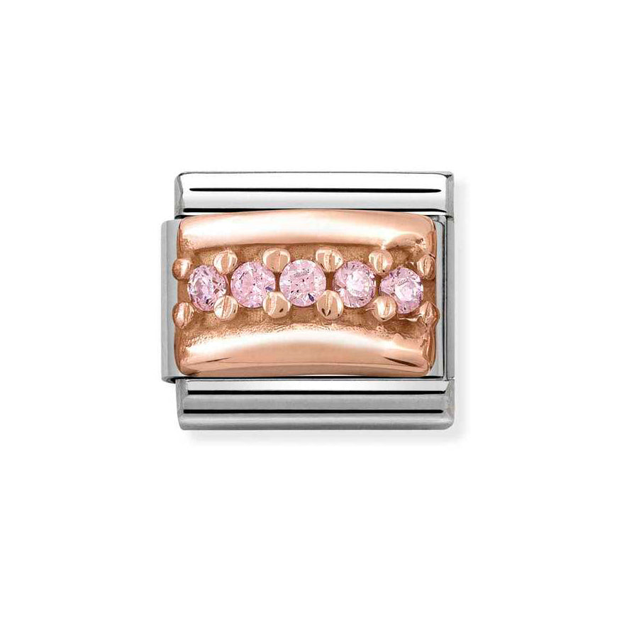 Nomination Classic Rose Gold with Pink Stones Charm