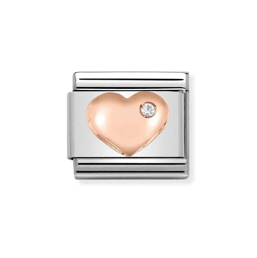 Nomination CZ Rose Gold Raised Heart Charm