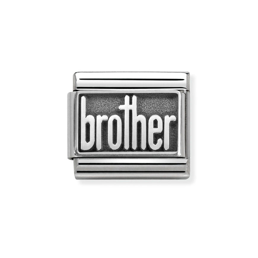 Nomination Classic Silver Oxidised My Family Brother Charm