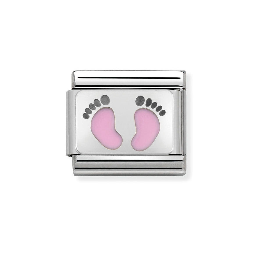 Nomination Classic Pink Enamel Footprints Charm