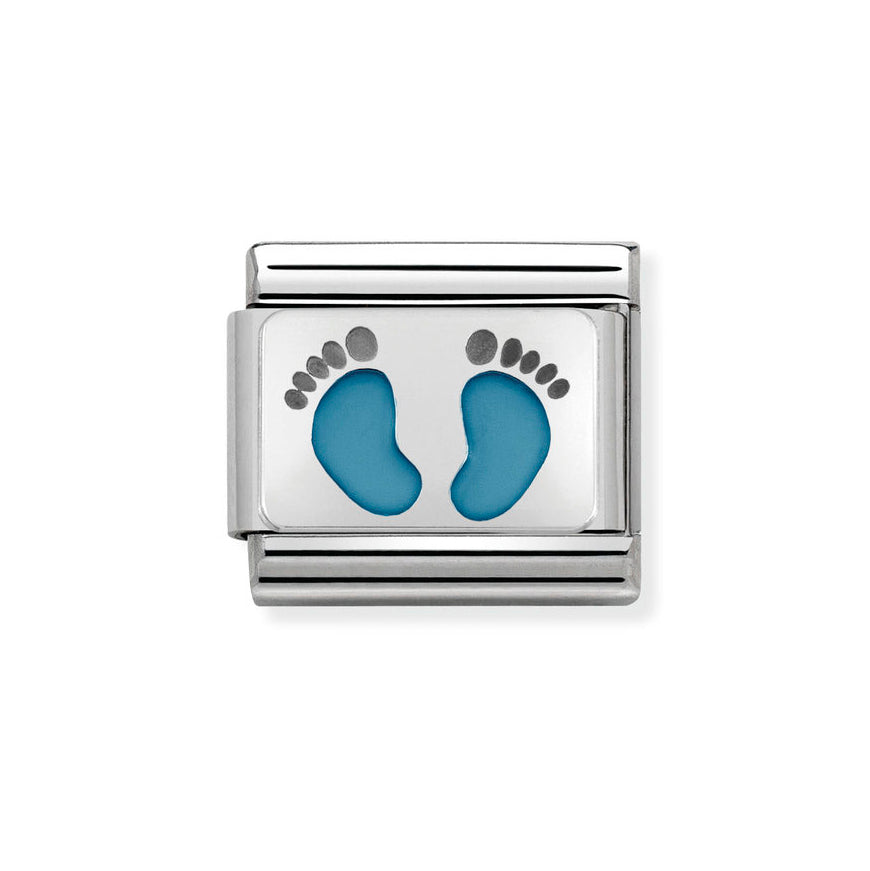 Nomination Classic Light Blue Footprints Charm