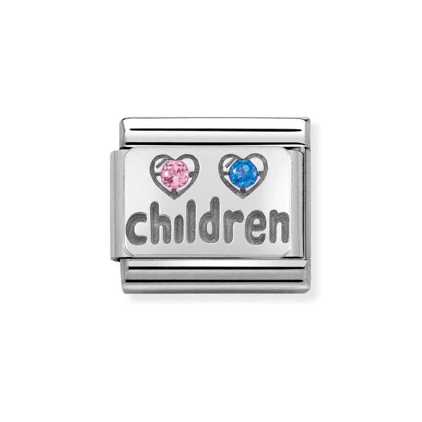 Nomination Classic Silver Pink & Blue Children Charm