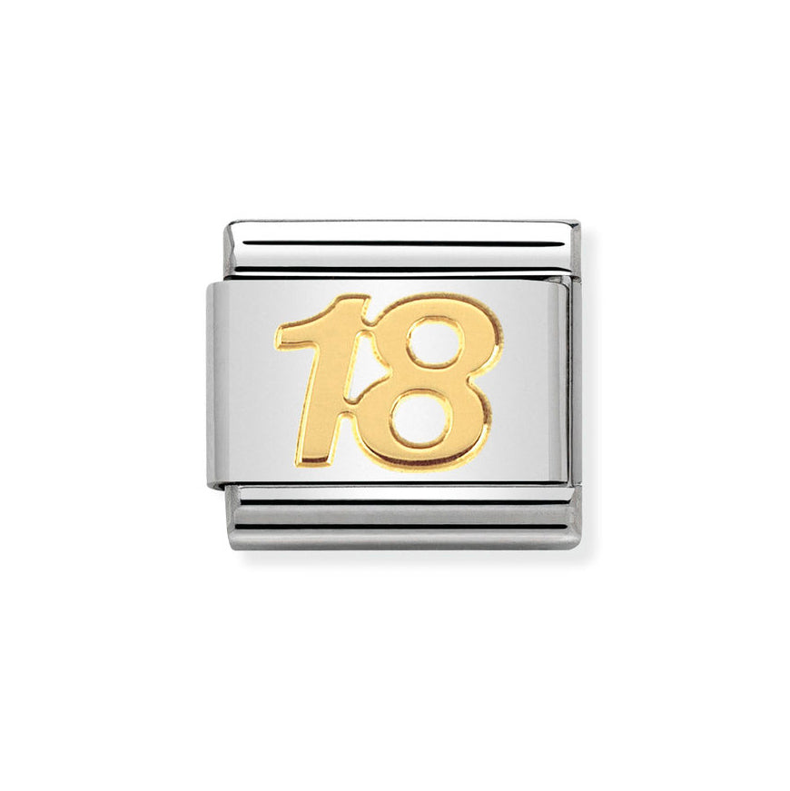 Nomination Classic Gold Number 18 Charm