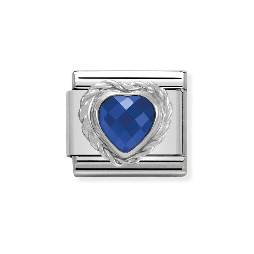 Nomination Classic Silver & Blue Cubic Zirconia Heart Charm