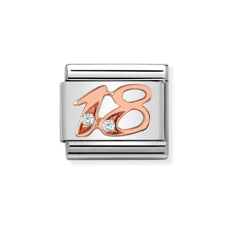 Nomination Rose Gold Composable Classic Number 18 Charm