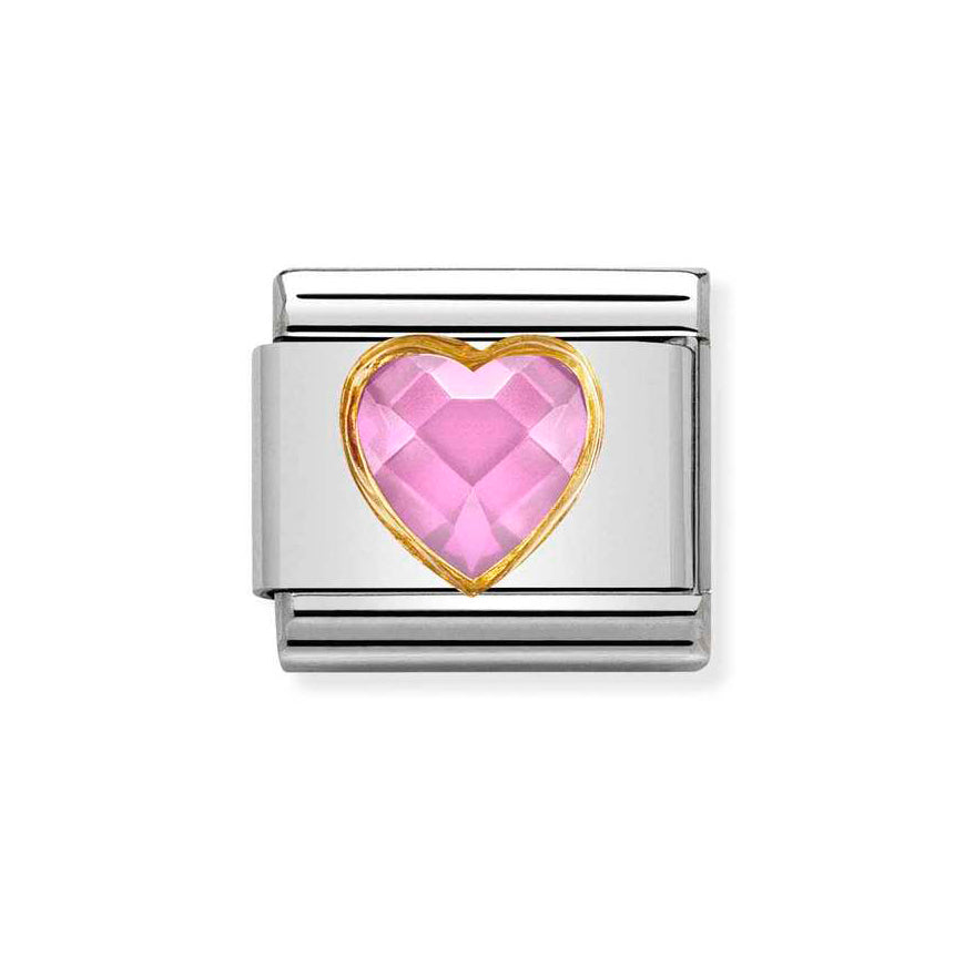 Nomination Classic Pink Cubic Zirconia Heart Charm