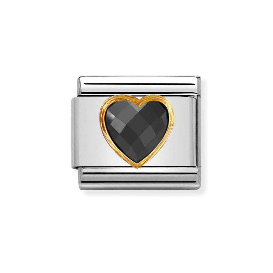 Nomination Classic Black Cubic Zirconia Heart Charm