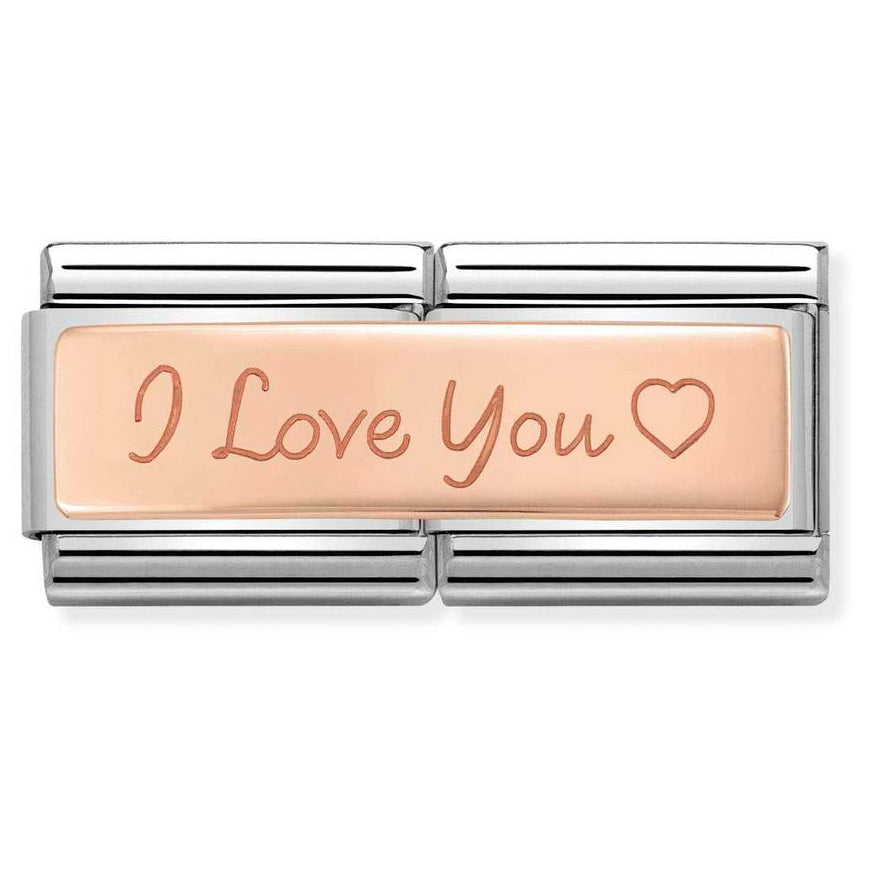 Nomination Classic Rose Gold Plated I Love You Double Charm