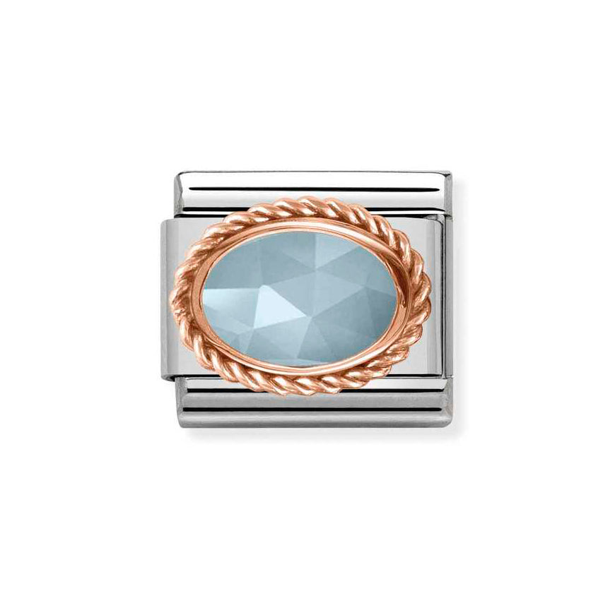 Nomination Classic Rose Gold Milky Aquamarine Charm