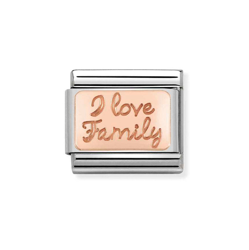 Nomination Classic Rose Gold Plated I Love Family Charm