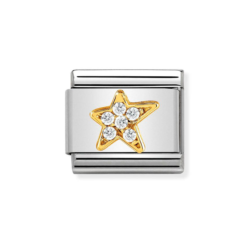 Nomination Classic Gold Asymmetric Star with CZ Charm