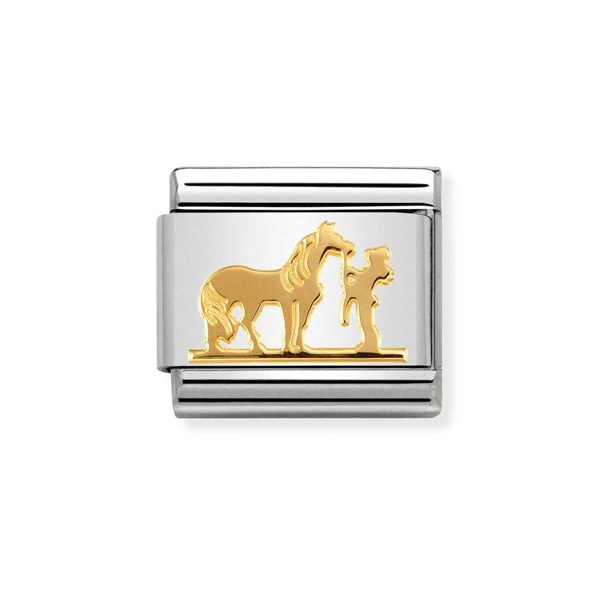 Nomination Composable Gold Horse with Rider Charm