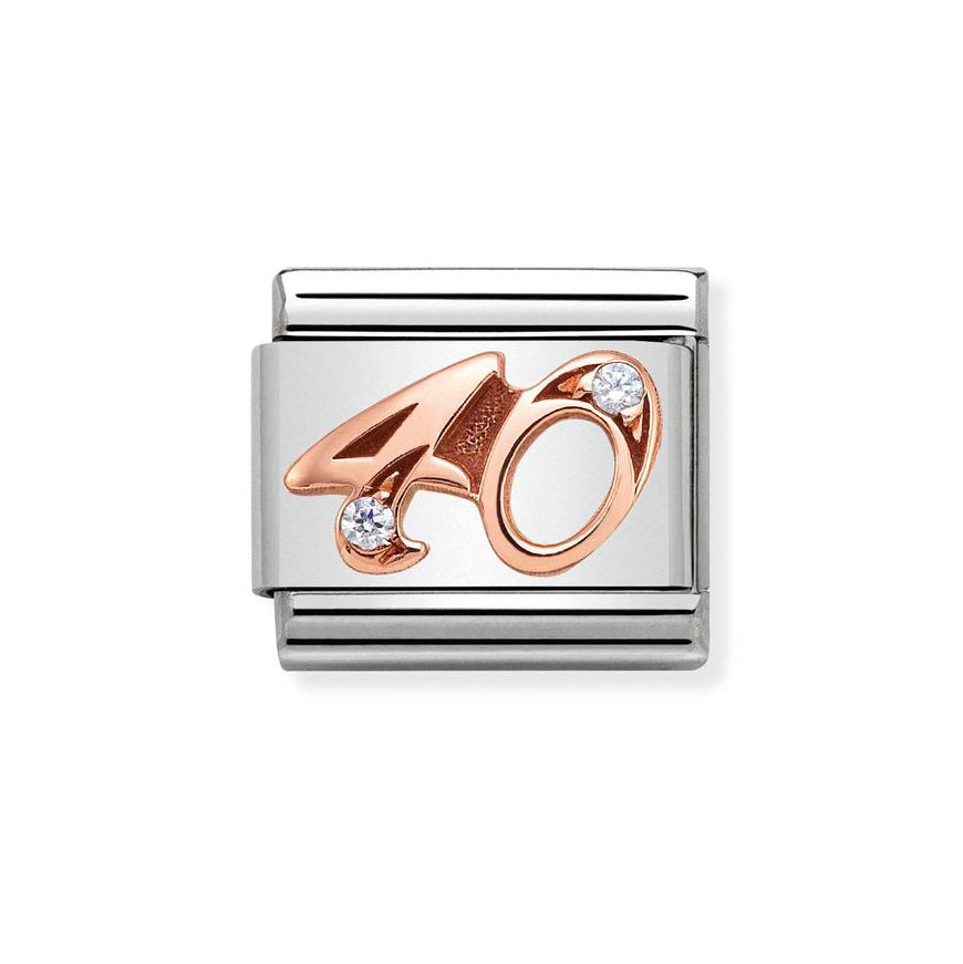 Nomination Rose Gold Composable Classic Number 40 Charm