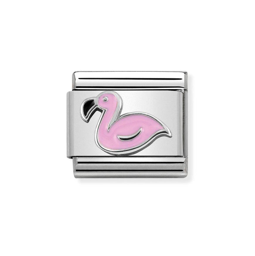 Nomination Flamingo Classic Silver Pink Flamingo Charm