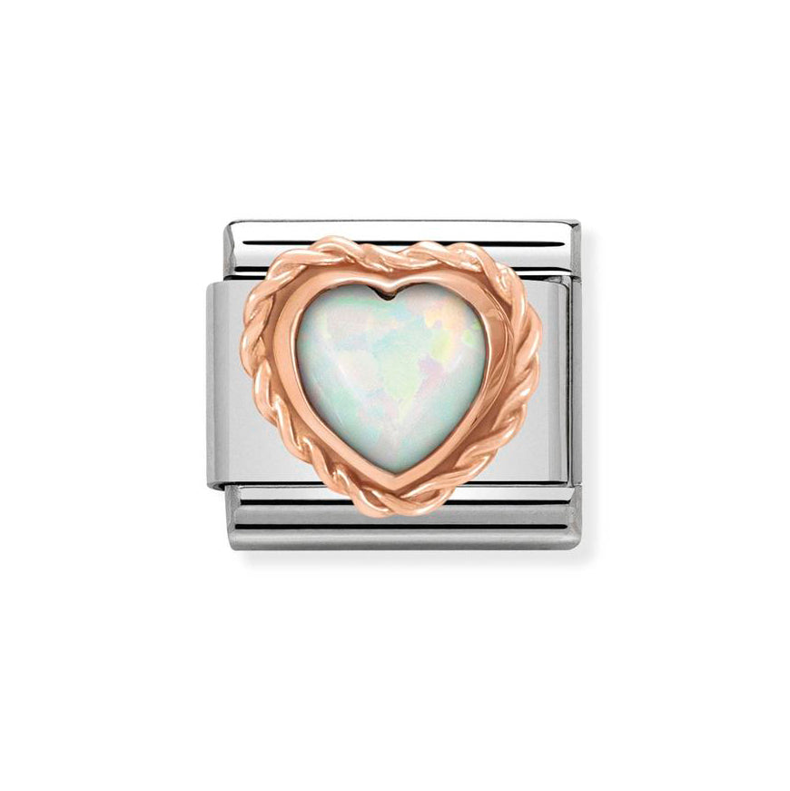 Nomination Classic White Opal Heart Charm