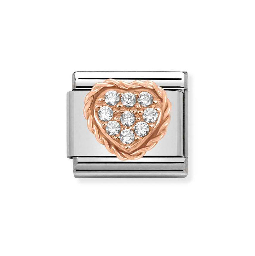 Nomination Classic Composable Heart with White CZ Charm