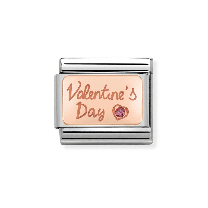 Nomination Rose Gold Composable Classic Cz ValentineS Day Plate Charm