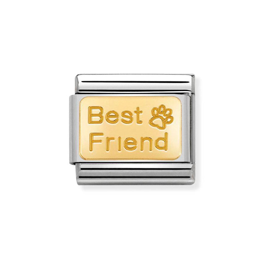 Nomination Classic Engraved Best Friend Paw Print Charm