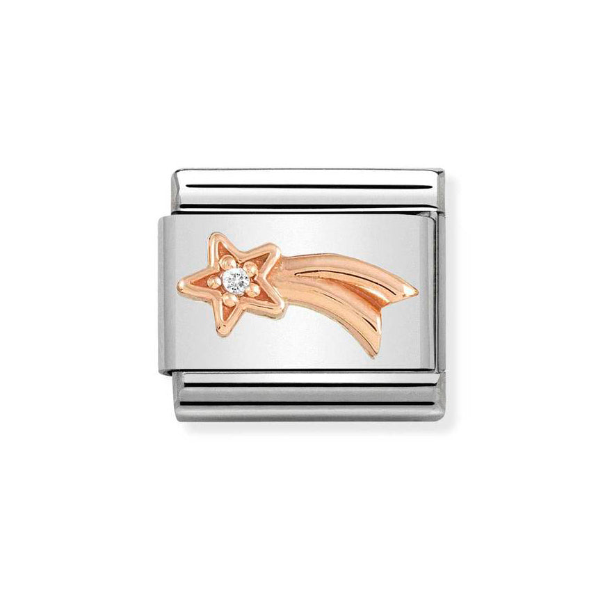 Nomination Classic Rose Gold Shooting Star with Cubic Zirconia Charm