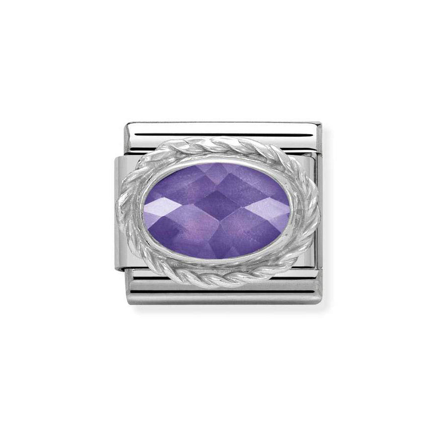 Nomination Ornate Violet Oval Stone Charm