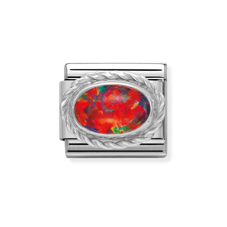 Nomination Silver Composable Classic Red Opal Stone Charm