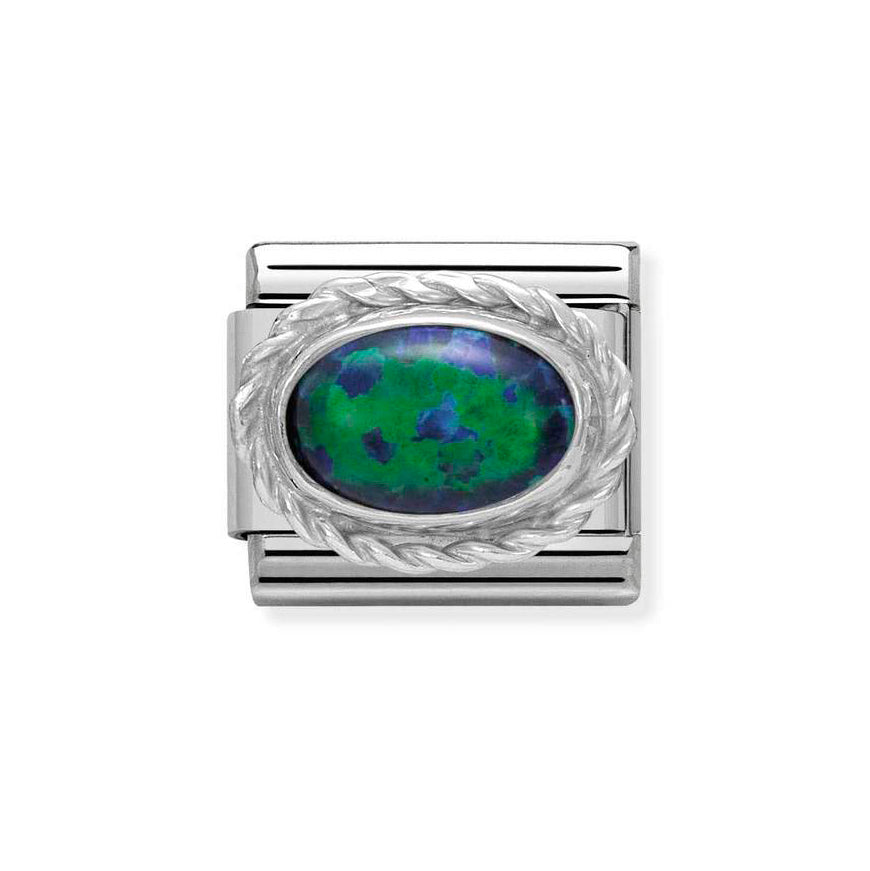 Nomination Silver Composable Classic Green Opal Stone Charm