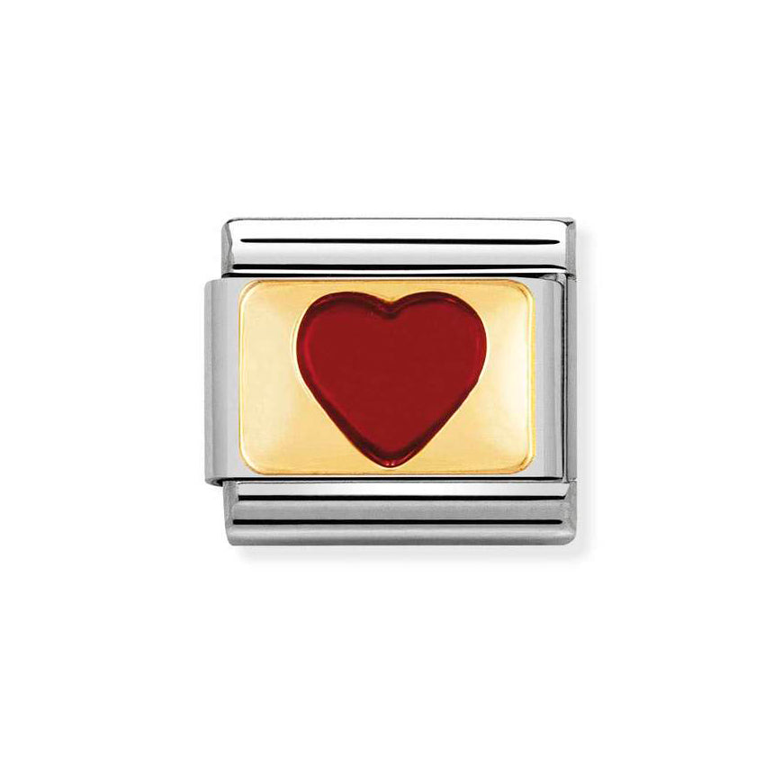 Nomination Classic Composable Gold and Red Heart Charm