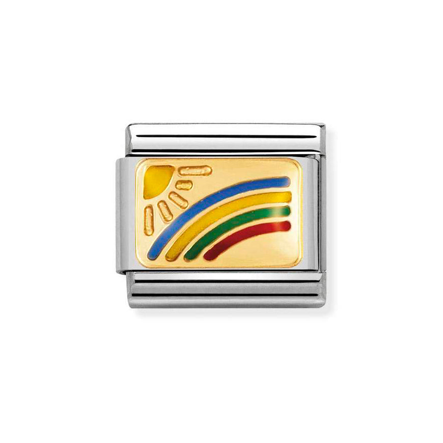 Nomination Gold Sun And Rainbow Charm