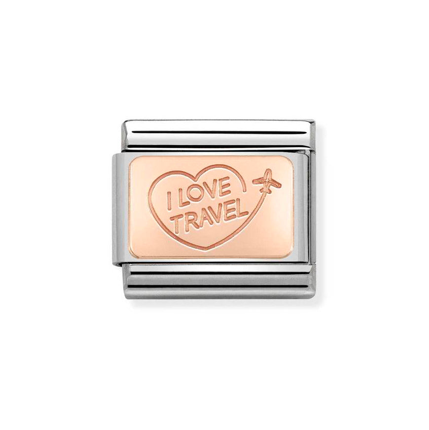 Nomination Composable Classic 9K Rose Gold I Love Travel Charm