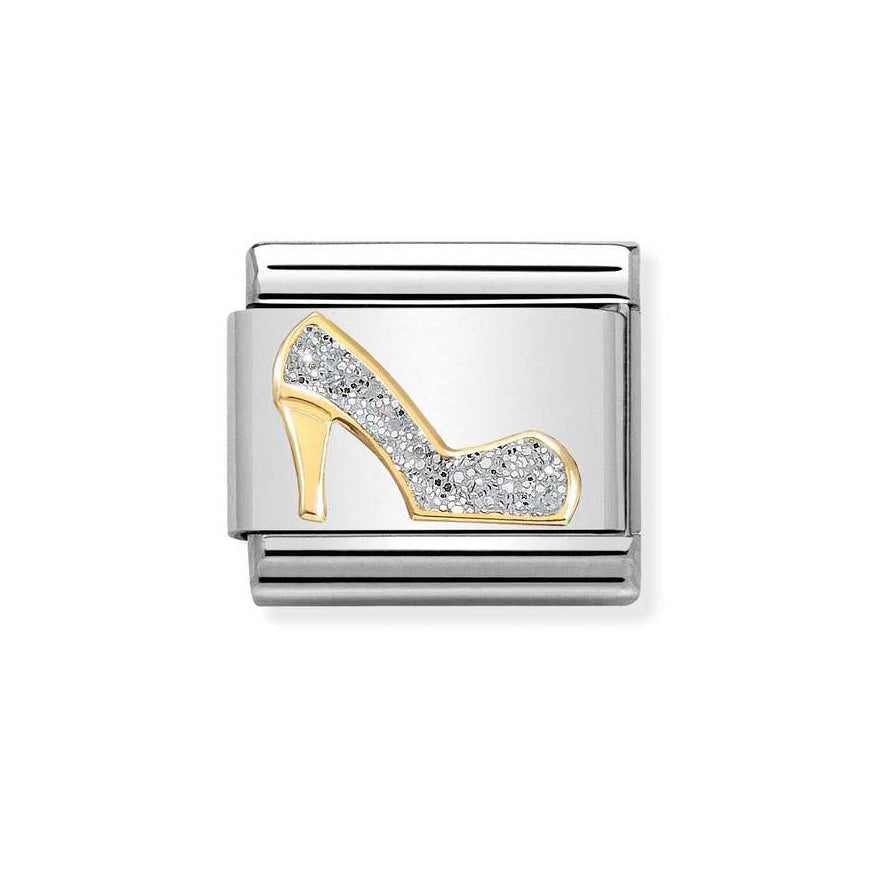 Nomination Composable Classic 18K Gold Shoe Silver Glitter