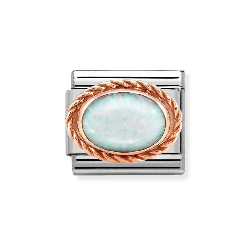 Nomination Rose Gold Composable Classic White Opal Oval Charm