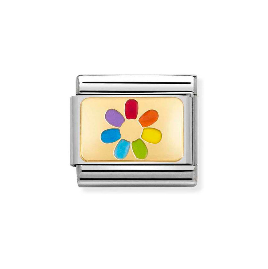 Nomination Gold Composable Classic Rainbow Flower Charm