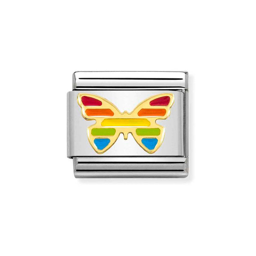 Nomination Gold Composable Classic Rainbow Butterfly Charm