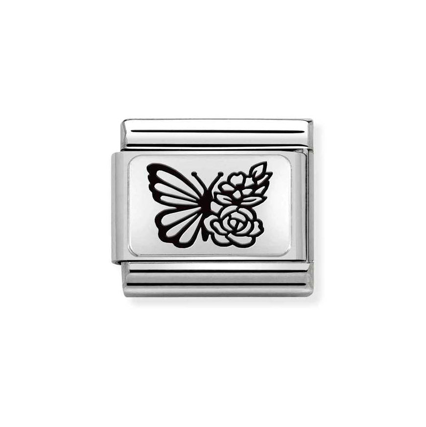 Nomination Silver Butterfly Flower Charm