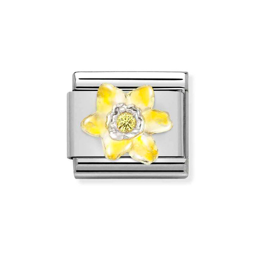 Nomination Classic Silver Yellow Daffodil Charm