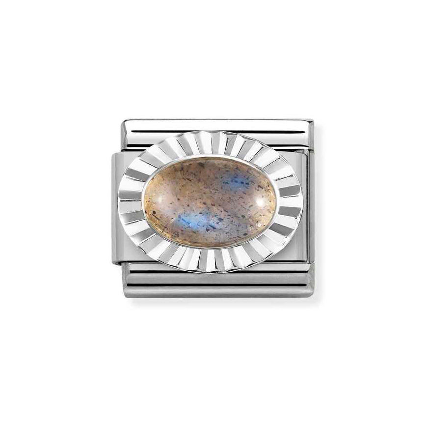 Nomination Silver Composable Classic Diamond Oval Labradorite Charm