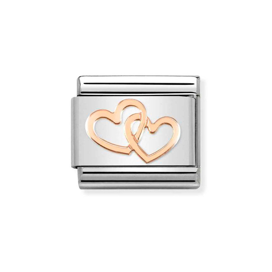 Nomination Rose Gold Composable Classic Intertwined Linked Hearts Charm